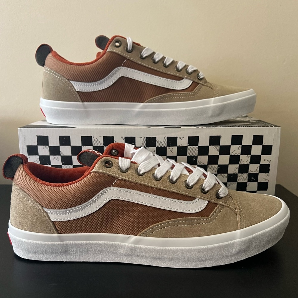 VANS Old Skool 36+ PopCush Men’s Sneakers VN000D5R11U Khaki/Burnt Orange Size 10
